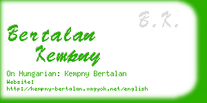 bertalan kempny business card